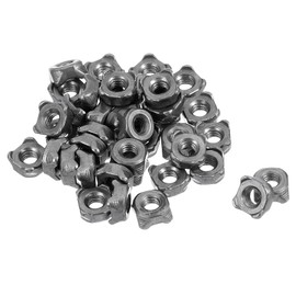 sourcing map Weld Nuts, M4 Square UNC Carbon Steel Machine Screw Gray 40Pcs