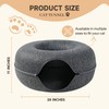 iCAGY Large Cat Tunnel Bed Toys for Indoor Cats (Grey,