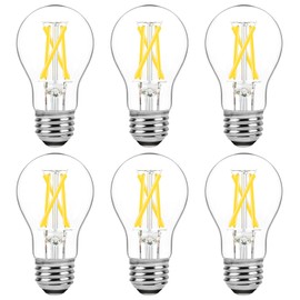 6-Pack Dimmable E26 LED Edison Bulbs 60 Watt Equivalent, 6W A15 5000K Daylight White 600LM Vintage LED Light Bulbs for Ceiling Fan, Appliance, LED Filament Clear Refrigerator Light Bulbs
