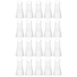 BOUBONI 20 Pcs Kids Apron with 2 Pockets Adjustable Kids Chef Apron Bulk for Cooking Baking Painting Crafting (White)