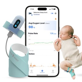 Babytone Smart Sock Baby Sleep Monitor Tracking Baby’s SpO2 Heart Rate Body Movement, App