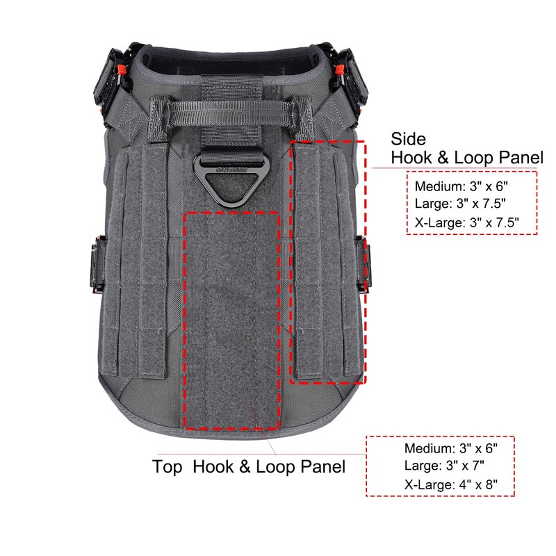 ICEFANG Tactical Dog Harness with 4X Metal Buckle,Working Dog MOLLE
