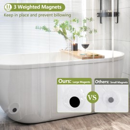 Seenus Bathroom Clear Shower Curtain Inner Liner with 3 Large Magnets, 72 x 84 inch Extra Long PEVA 8G Weighted Shower Liner Bpa-Free, Waterproof 84'' Tall Plastic Shower Curtain Transparent