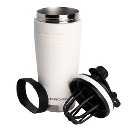NORDAY | Shaker Proteina de Acero Inoxidable | Pre Workout Shaker Gym - Vaso para Proteina - Botella Mezcladora de Coctelera | Tapa Hermética Antiderrame - Protein Vaso Shaker Blanco 25oz