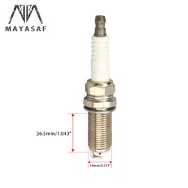 MAYASAF - Bujías de encendido de repuesto para Toyota 2010-13 Camry 11-13 Sienna, para Scion para Hyundai Seat tipo plano, diámetro de rosca 14 mm / alcance 26,5 mm (1,04 pulgadas)