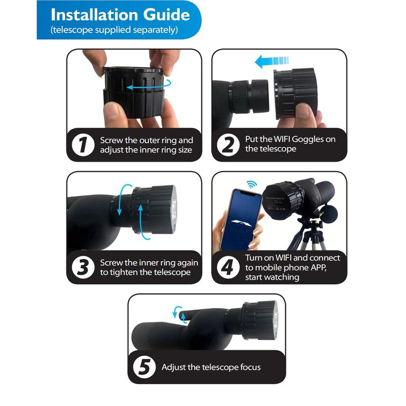 Wireless Digital WiFi Eyepiece, HD 4 Megapixel Camera for Optical