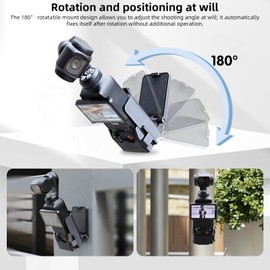 Necdeol Magnetic Holder Stand for DJI Osmo Pocket 3, 180° Adjustable Magnetic Holder Clip, Pocket 3 Accessories Extension Adapter, Magnetic Case Holder for Table and Vertical Surfaces