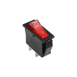 Fielect 1Pcs KCD3 ON/Off Boat Rocker Switch 2Pin 250V/15A 125V/20A Car Boat Red Rocker Switch Toggle
