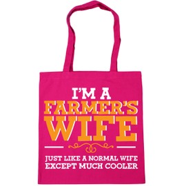 Hippowarehouse I'm a farmer's wife just like a normal wife except much cooler Tote Shopping Gym Beach Bag 42cm x38cm, 10 litres