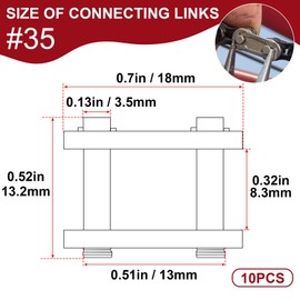 Mxxipp 10pcs #35 Roller Chain Connecting Links, Heavy Duty Master Link, Manganese Steel Connector Links for Bikes Motorcycles Industrial Machinery- Black
