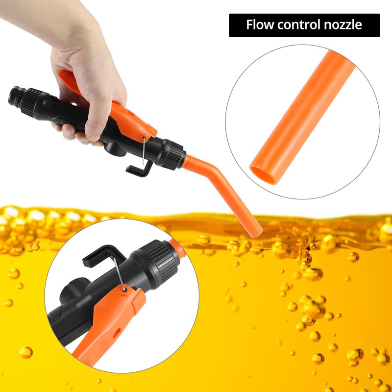 QWORK Portable Power Battery Pump, Upgraded Hand Fuel Transfer Pump