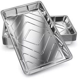 Hot n Fresh Heavy-Duty Aluminium Foil Trays with Lids – Pack of 10 – for Baking, Roasting, BBQ & Food Storage – Oven & Freezer Safe