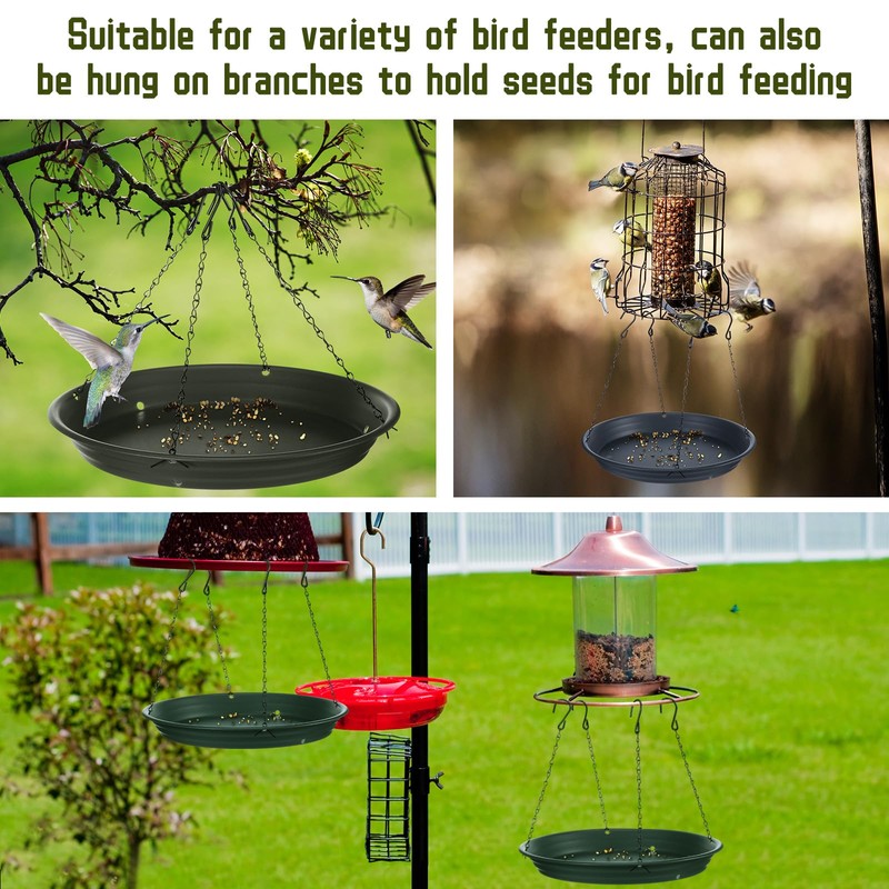 Briwooody 2 Sets 16.7" Bird Seed Catcher Tray Platform Bird