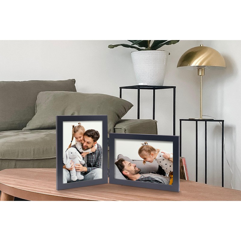 JD Concept Vertical Horizontal Combo, Double 5x7 Black Wood Foldable