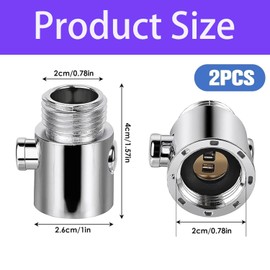 Amazleer Pack of 2 Shut-off Valve for Shower, Water Stopper, Flow Limiter, Shower Head Flow Control Valve for Hand Shower and Shower (2, Silver, One Size)