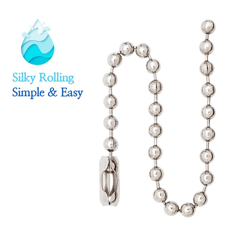 BallchainAge Shower Curtain Hooks, Shower Curtain Rings 12pcs, spa-Quality Look-Silver