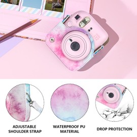 CAIYOULE Accesorios para cámara Fuji Instax Mini 12, paquete de accesorios incluye funda de piel sintética, 12, mini álbum de fotos, marcos, calcomanías de bricolaje, filtro de color (sin cámara) -