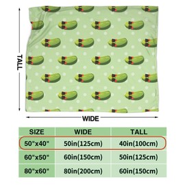 CONLIN Pickle Blanket Pickles Gifts for Women Girls Boys 50"X 40", Soft Flannel Cozy Lap Throw Blanket for Kids Adults, Funny Dill Pickles Theme Blanket for Pickle Lovers Birthday