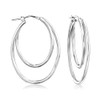 Ross-Simons Italian Sterling Silver Double-Oval Hoop Earrings