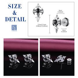 Yumilok Men's Stud Earrings Cross Earrings Stainless Steel Men's Sword Cross Stud Earrings for Women Men Helix Piercings Ear Cartilage Huggie, Stainless Steel
