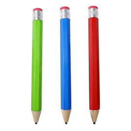 Sarini 3pcs Wooden Giant Pencils Length 34cm Fun Extra Large Novelty Pencils With Cap And Eraser Suitable For School Decoration Home Office Party Gifts (Red, Blue, Green)