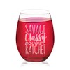 Veracco Savage Classy Bougie Ratchet Stemless Wine Glass Funny BirthdayGift