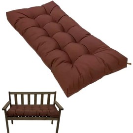 Waterproof Indoor/Outdoor Bench Cushion, Garden Loveseat Cushion, Swing Seat Cushion,Thicken Patio Bench Soft Rocking Chairs Pad for Garden Furniture Patio Loveseat Bench (Dark Coffee, 35.5x19.6)