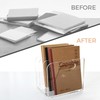 AIMOLLY Clear Acrylic Organizers - 3 Vertical Compartments Acrylic Folder