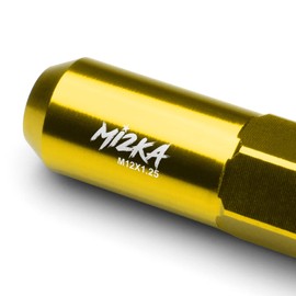 Gold 20 PCS M12x1.25 Lug Nuts 60mm Extended Tuner Aluminum Wheels Rims Cap WN02