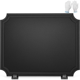 INNO STAGE 24 Inch Fireback for Fireplace- Iron Fireplace Back Plates with Feet, Fireplace Wall Protection, Fireplace Heat Reflect, Black