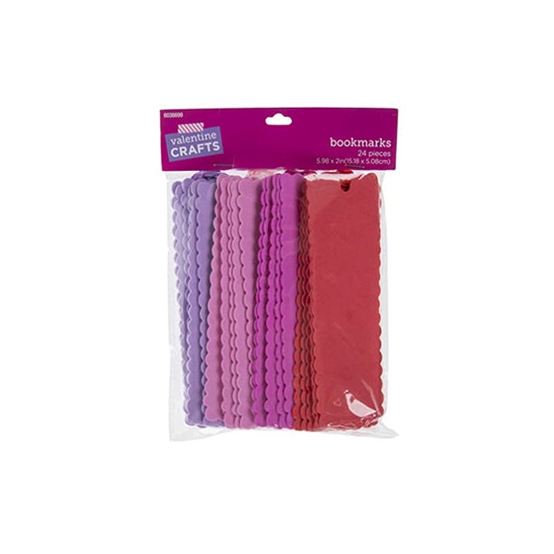 Scalloped Foam Bookmarks in Valentine Colors - Red, Pink, Purple