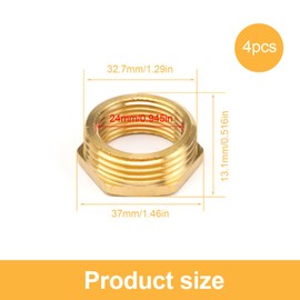 Pack of 4 Brass Reducer Male Thread, HERKINDNESS Reducer 1 Inch to 3 4 Inch, Brass Reducer Thread Fitting, 3/4 Female to 1 Inch Male, for Pipe Connection