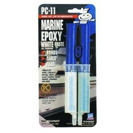 PC-Products PC-11 Epoxy Adhesive Paste, Two-Part Marine Grade, 1oz Applicator Syringe, Off White 10112