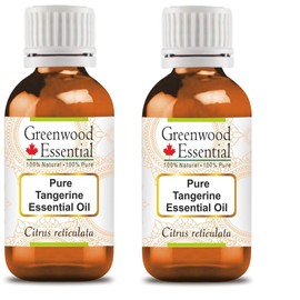 Greenwood Essential Pure Tangerine Essential Oil (Citrus reticulata) Steam Distilled (Pack of Two) 100ml X 2 (6.76 oz)