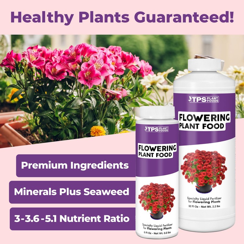 Flowering Plant Food, Complete Liquid Fertilizer for Flowering Plants, 8