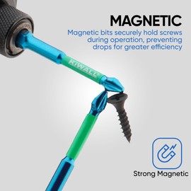 KiWALL Phillips Bits #2 Impact 5-Pack,2-3/4 Inch Phillips Head PH2 Anti-Slip Magnetic Drill & Screwdriver Bits,S2 Alloy Steel,1/4" Hex Shank for Impact Drivers,Power Drill