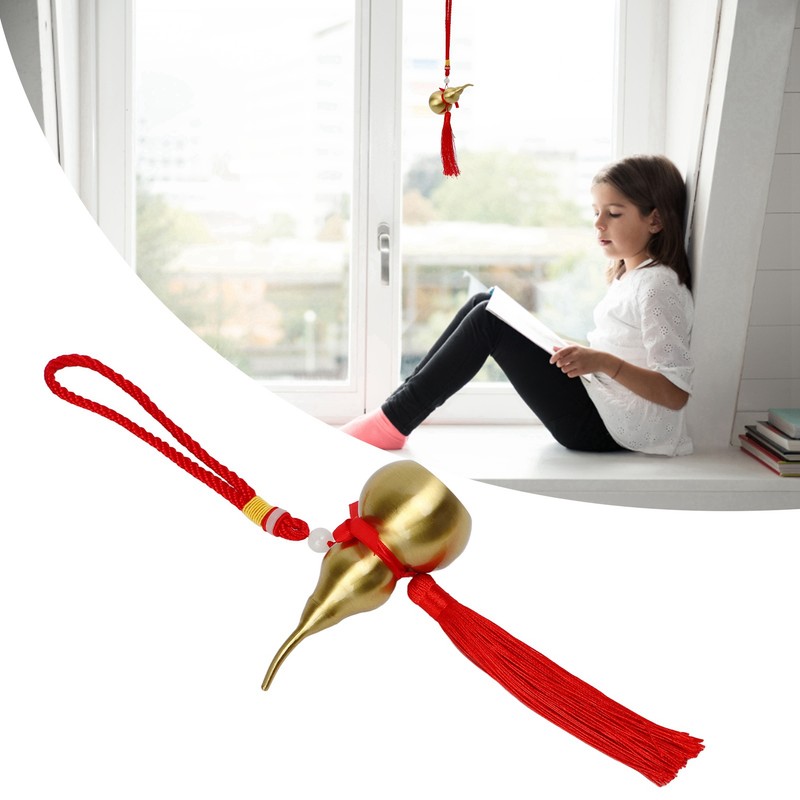 Feng Shui Wu Lou Red Lucky Tassel 10cm High Rope