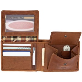 Hill Burry Chunkyrayan V98 BE Men's Wallet RFID Robust Genuine Leather Brown, brown, Classic