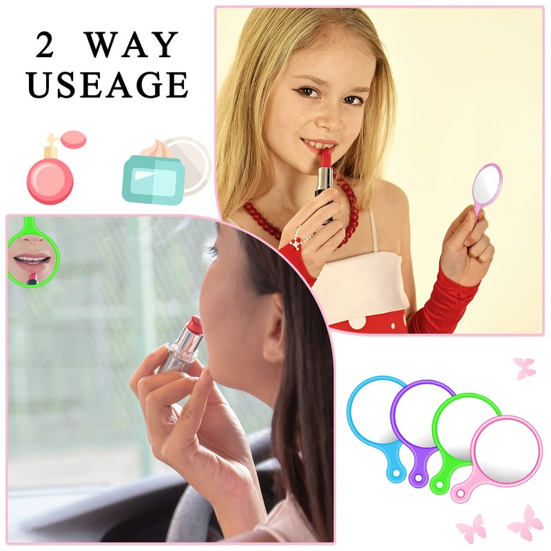Yalikop 24 Pcs Handheld Mirror with Handle, 2.4 x 1.6