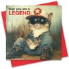 Father's Day Card. Cat Legend Design. Card with Envelope. 150x150mm