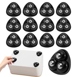 12pcs Self Adhesive Mini Caster Wheels for Small Appliances,Sticky Pulley Swivel Casters for Kitchen Appliances,360°Rotation Swivel Rollers for Furniture Storage Bins Trash Can