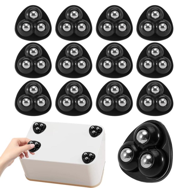 12pcs Self Adhesive Mini Caster Wheels for Small Appliances,Sticky Pulley