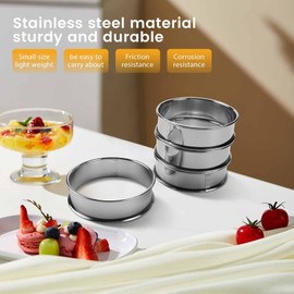 Dovhmoh Double Rolled Tart Rings, English Muffin Rings, Pro Crumpet Rings, Set of 4