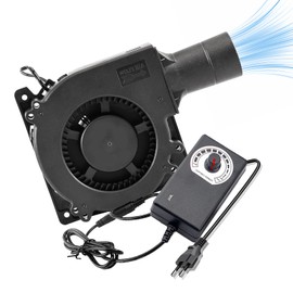 Centrifugal Fan 12 V, 230 V Adjustable AC Radial Fan, Turbine Blower Equipped with Air Outlet, Fan for Fireplace, Can Speed Regulating Cooling Ventilation Fan for BBQ, Picnic, Camping