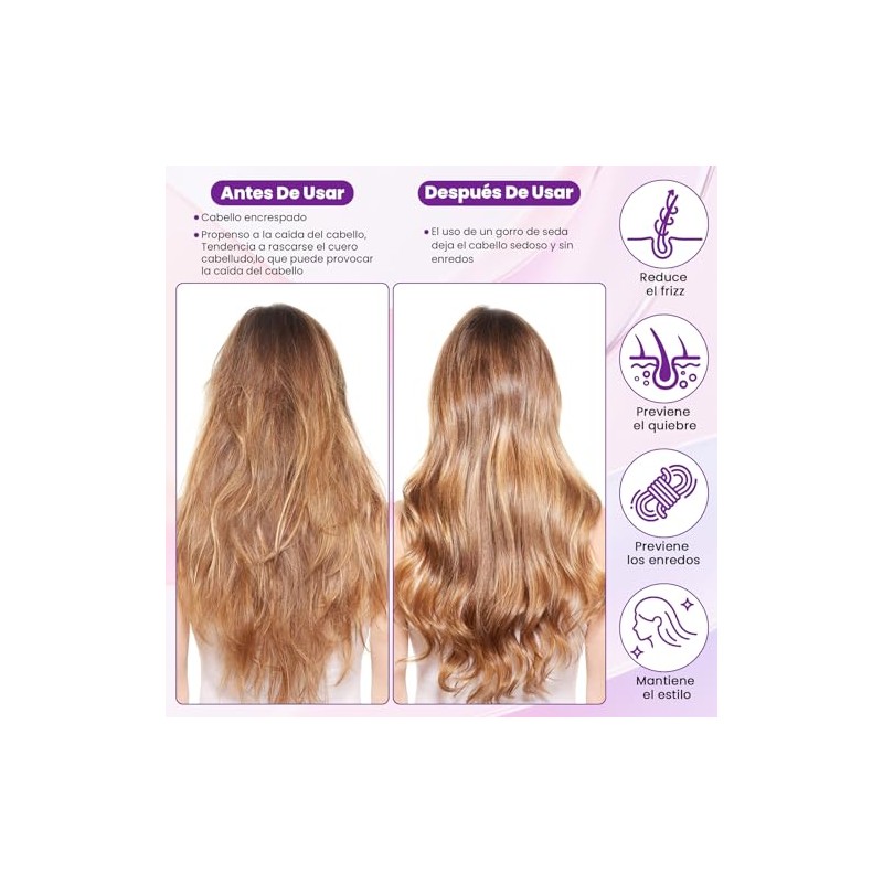 Yakite Tubos para Cabello Sin Calor,4Pcs Heatless Curls con Gorro