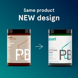 Puori Vegan Protein Powder, Unflavored - Plant-Based Protein Powder with Pea Protein, Algae Calcium - Workout Supplement for Sustained Energy, Bone Health, Muscle Recovery & Growth - 25 Servings