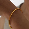 MVCOLEDY 18K Gold Plated Bangle Bracelet Stackable Thin Round Stainless