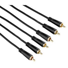 Hama 1.5m Gold Plated Audio/Video Cable with 3 RCA to 3 RCA Plug