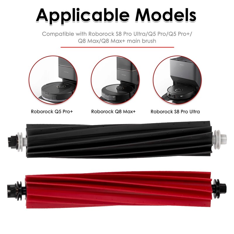 (2 Pack) Q5 Pro+ Main Roller Brushes Compatible with Roborock
