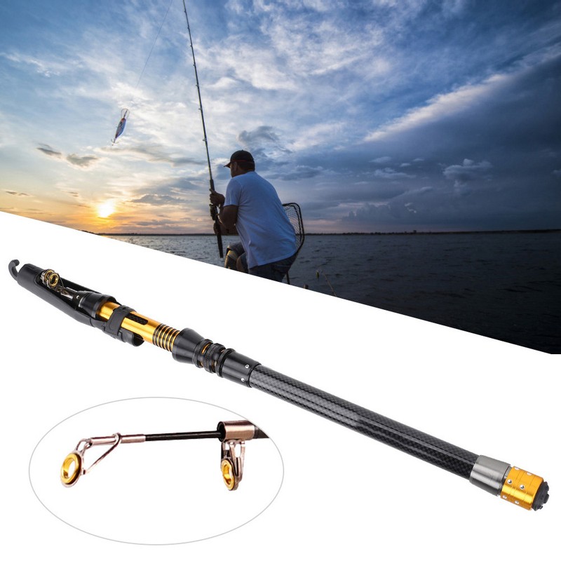 Mini Portable Ultralight Carbon Fiber Telescopic Fishing Rod Sea Fishing